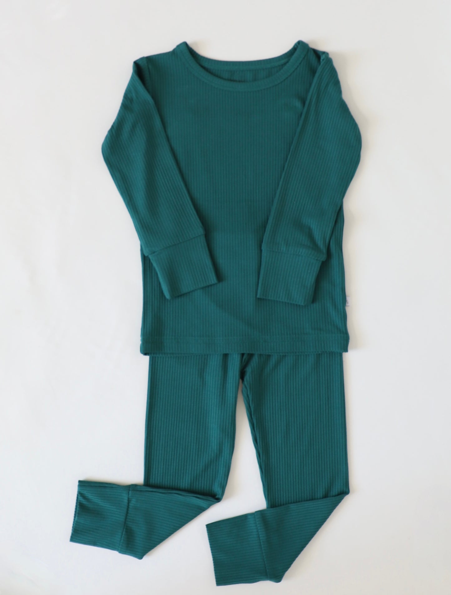 EVERGREEN RIBBED TWO-PIECE SET